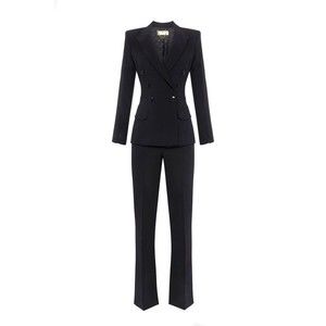 Elisabetta Franchi Tailored Double-Breasted Blazer With Flared Trousers - NWT